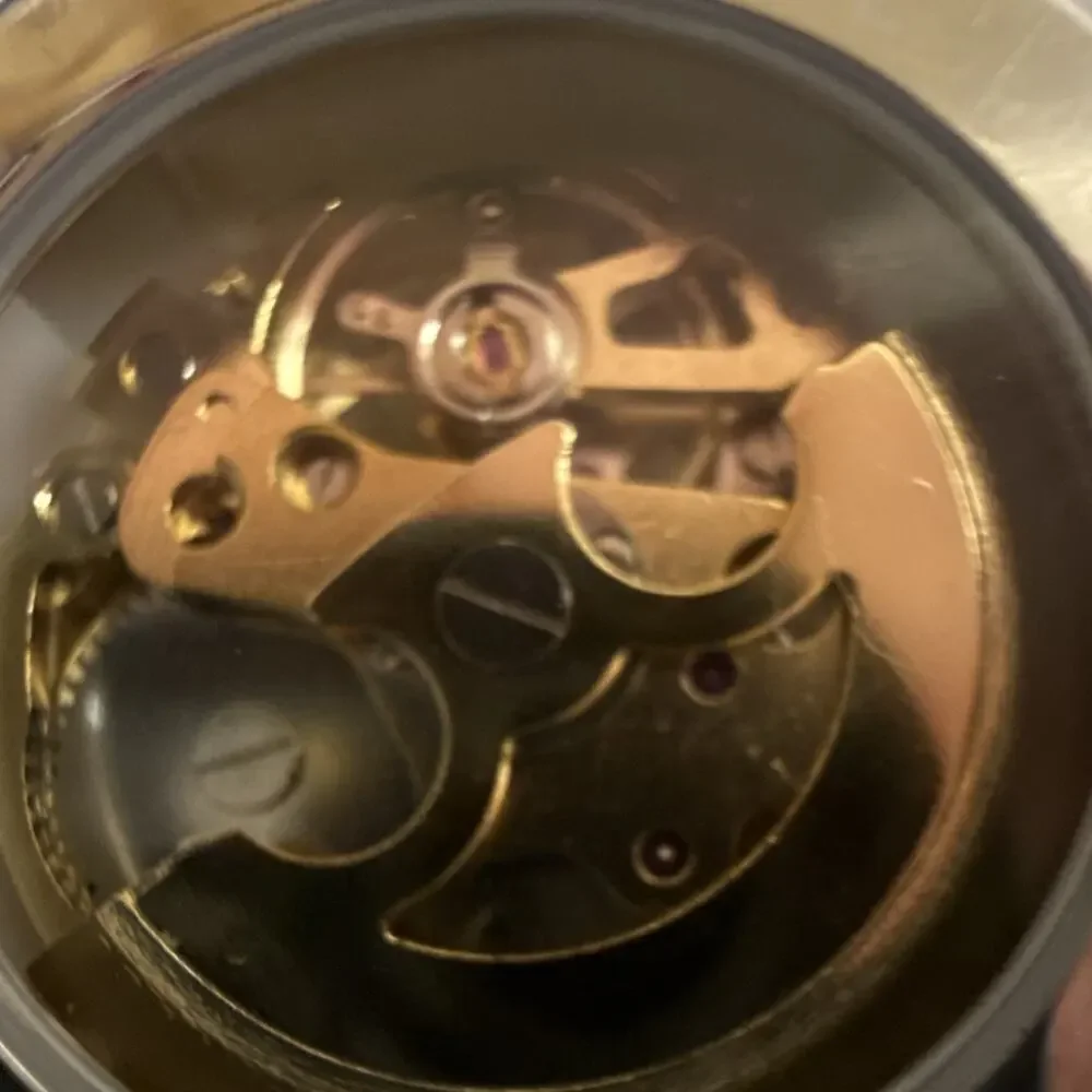 Winner TM432 Men's Wristwatch Gold Skeleton Automatic Tachymeter (B18)